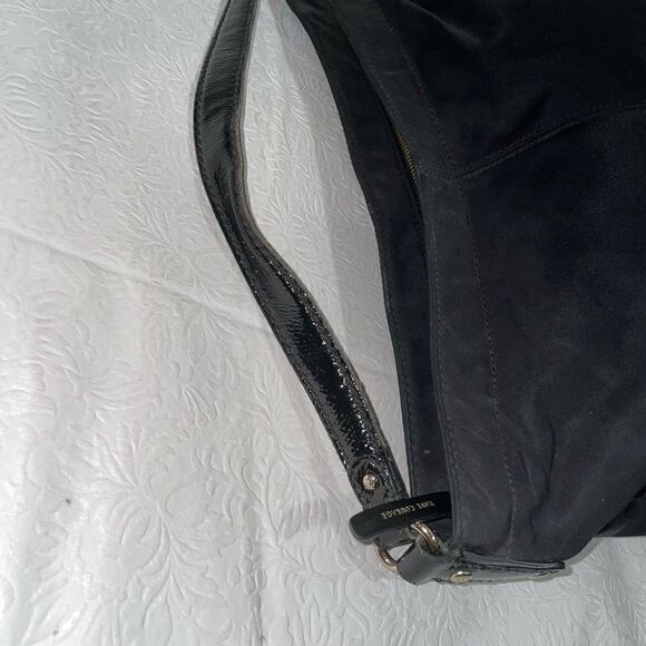 Kate Spade Nylon Leather Trim Shoulder Bag Hobo Bag Black Medium - Picture 6 of 8